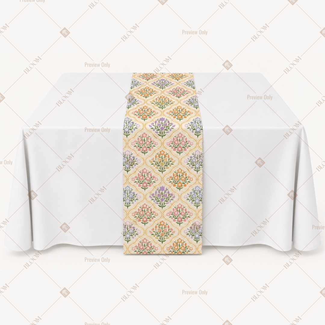 Yellow Diamond Trellis Table Runner Pack Of 12