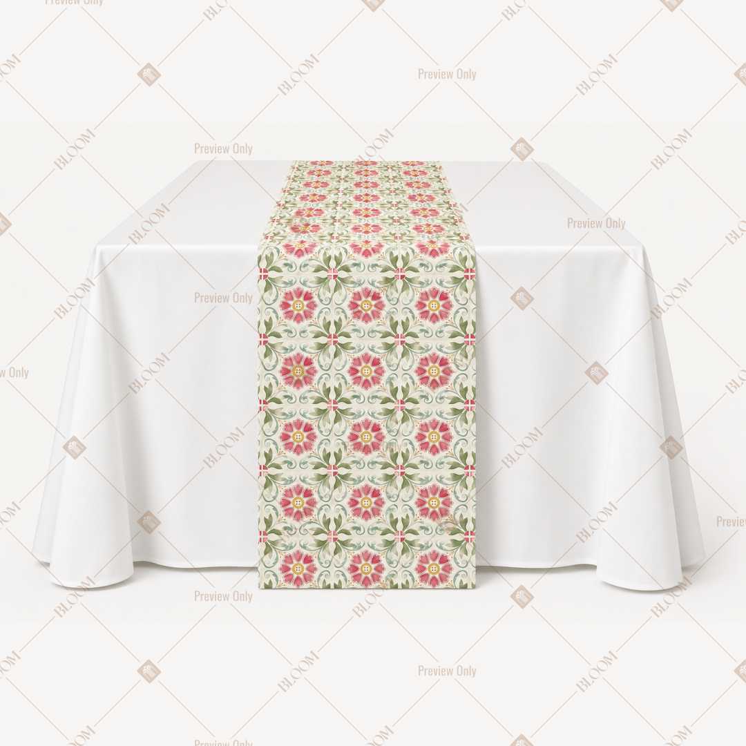 Coral Floral Medallion Table Runner Pack Of 12