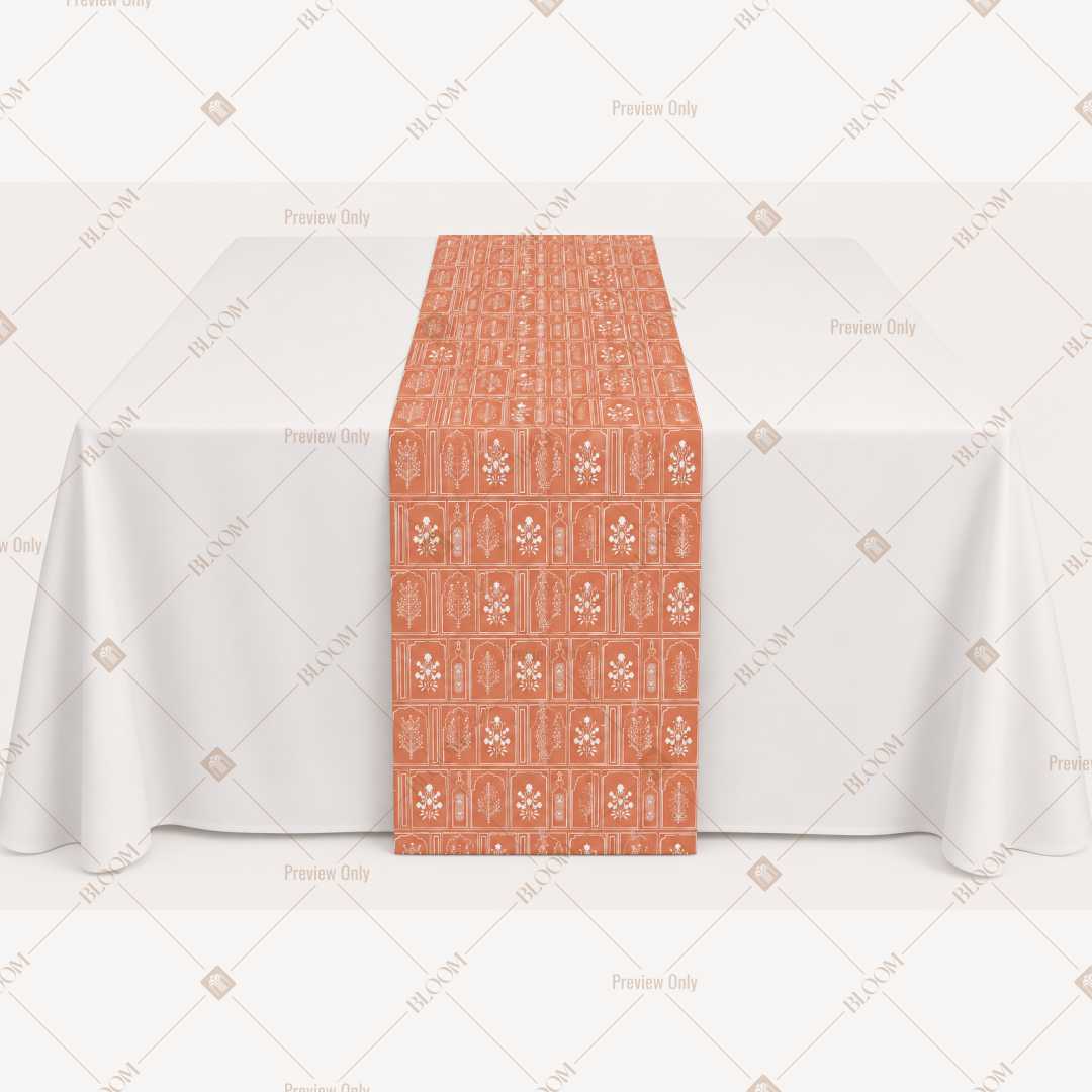 Terracotta Floral Medallion Table Runner Pack Of 12