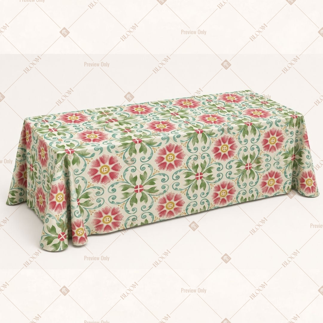 Green Floral Table Cover Pack Of 6