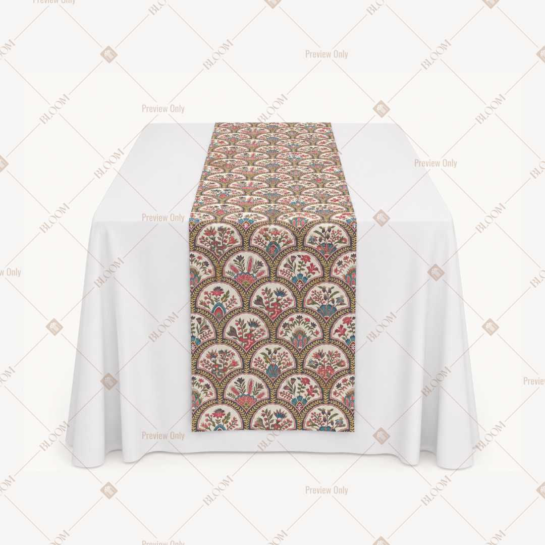 Emerald Mughal Floral Table Runner Pack Of 12