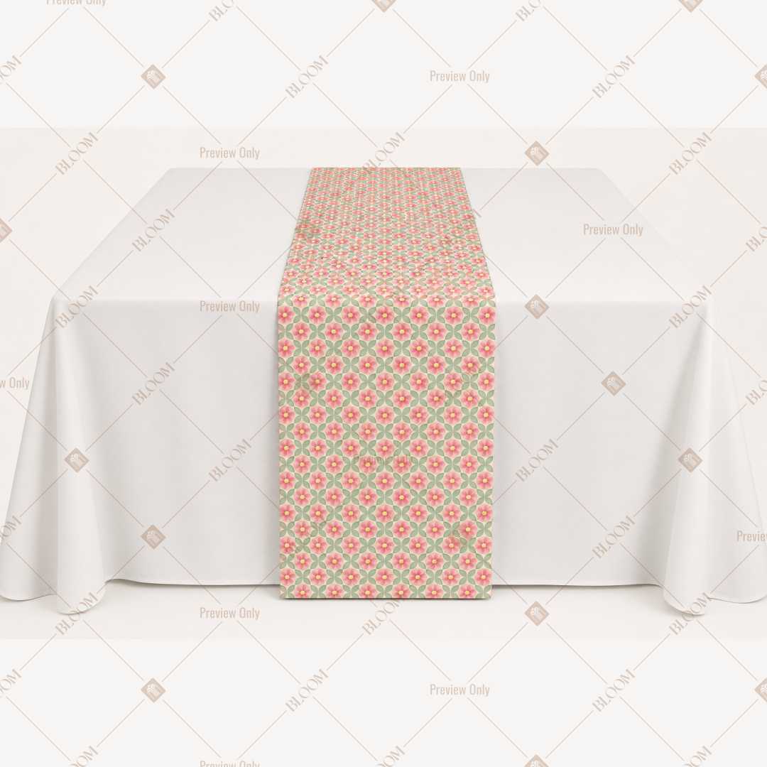 Peach Mini Floral Table Runner Pack Of 12