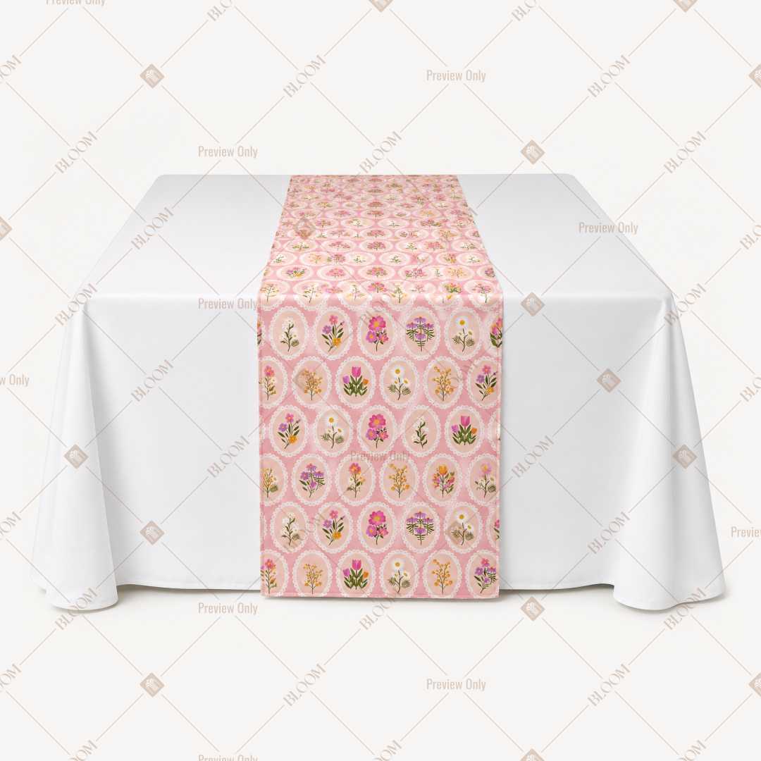 Pink Floral Dot Table Runner Pack Of 12
