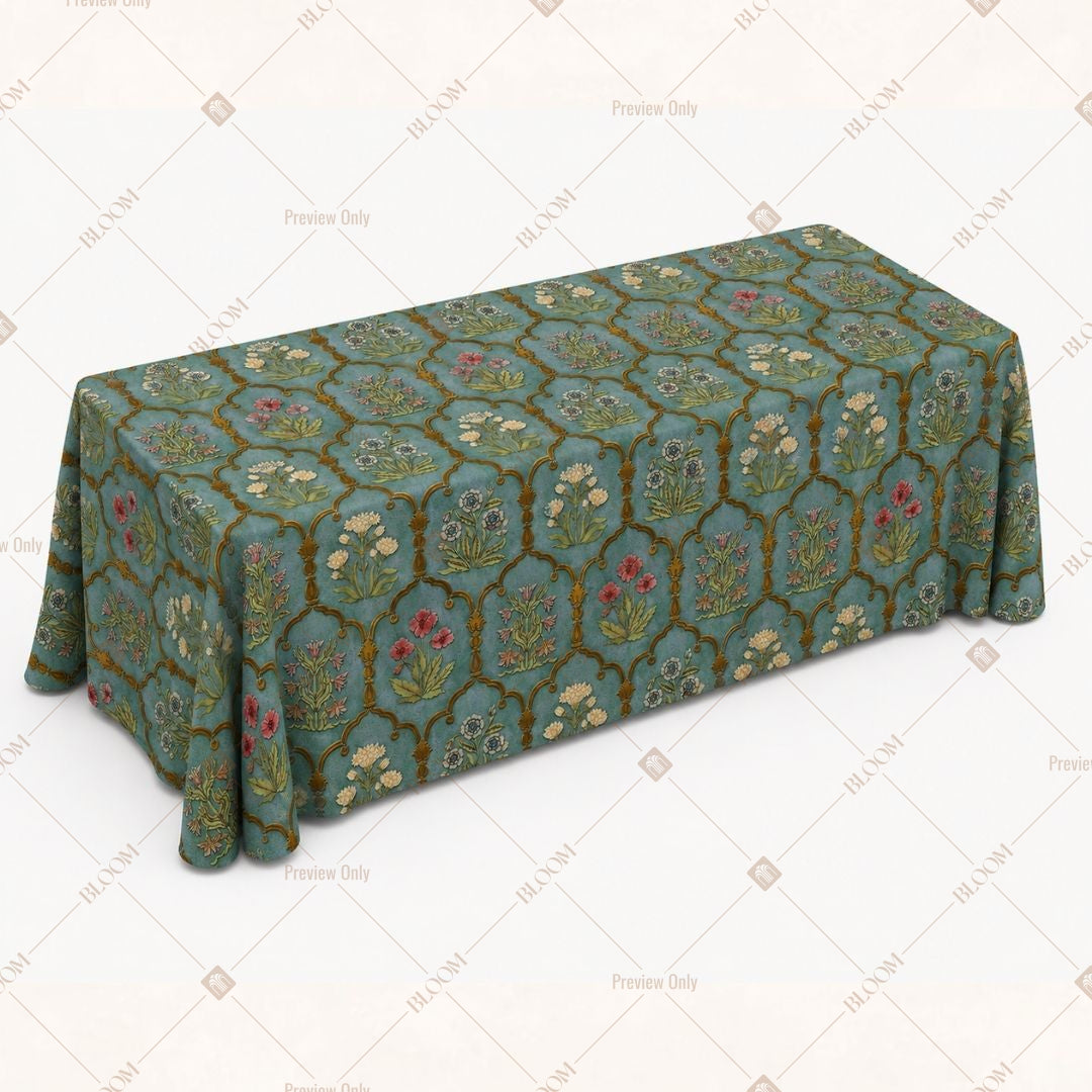 Blue Damask Table Cover Pack Of 6