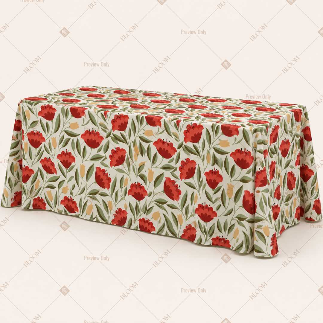 Vintage Red Rose Garden Table Cover Pack Of 6