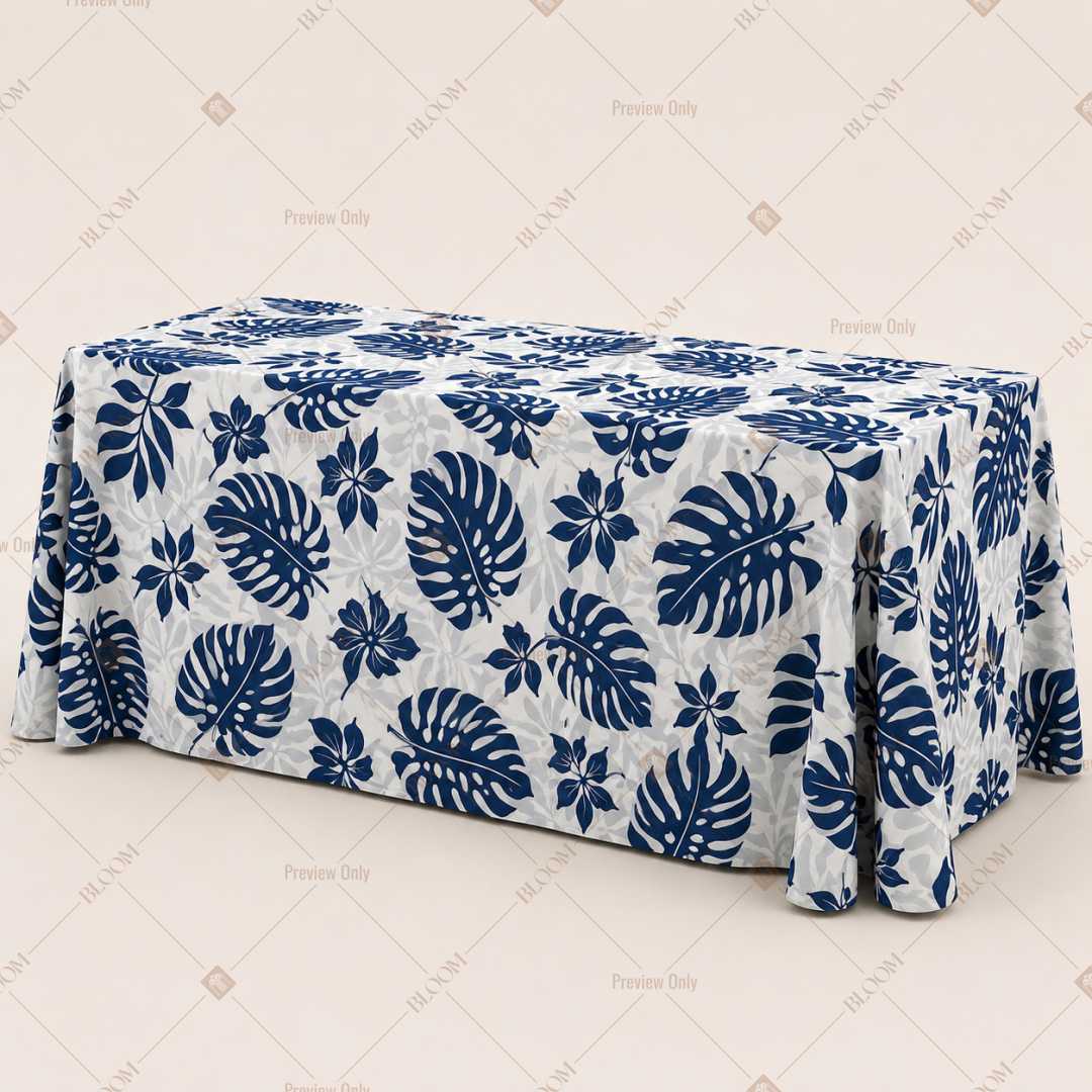 Indigo Block Print Floral Table Cover Pack Of 6