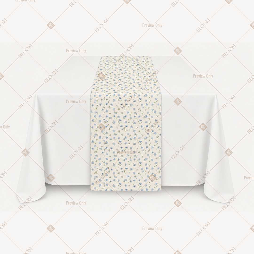 Ivory Micro Floral Table Runner Pack Of 12