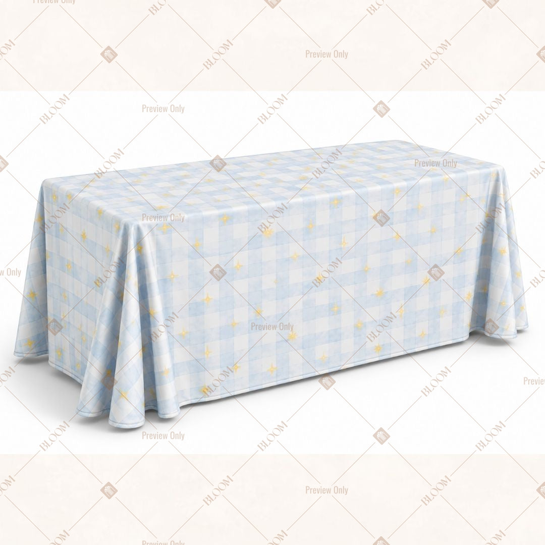 Baby Blue Stripe Table Cover Pack Of 6