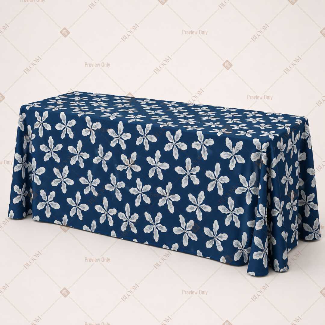 Navy White Floral Table Cover Pack Of 6