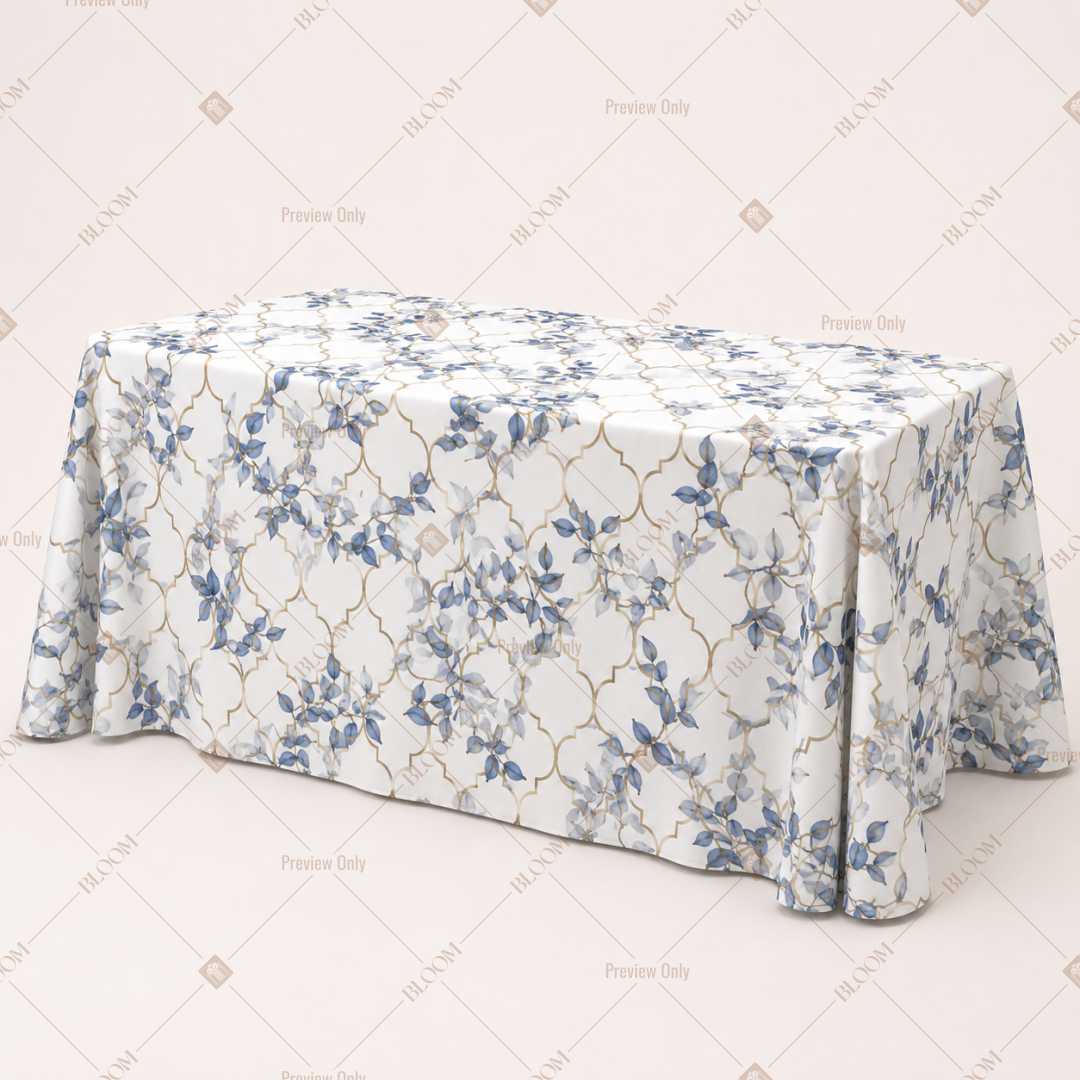 Blue Toile Floral Table Cover Pack Of 6