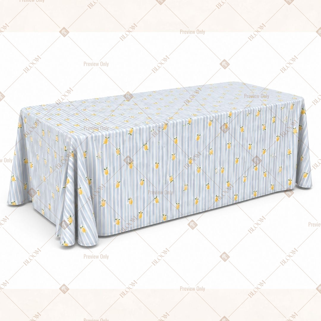 Yellow Dot Stripe Table Cover Pack Of 6