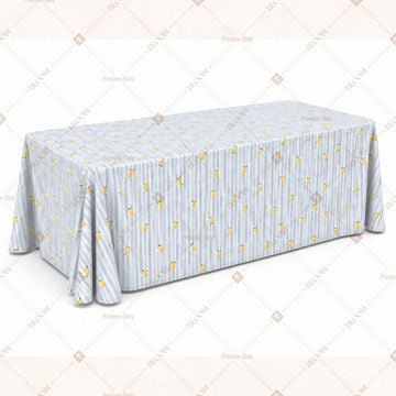 Yellow Dot Stripe Table Cover Pack Of 6
