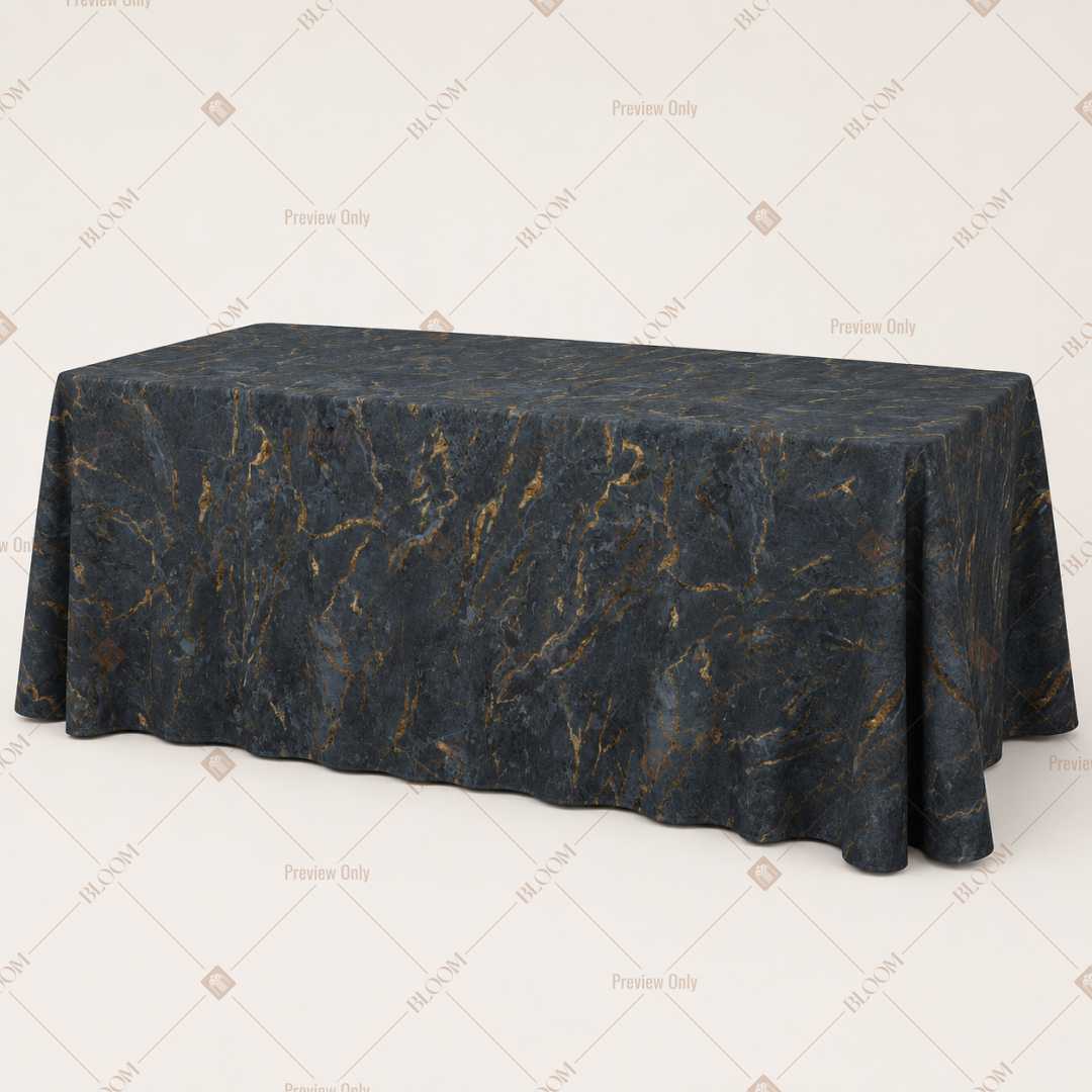 Black Gold Royal Luxe Table Cover Pack Of 6