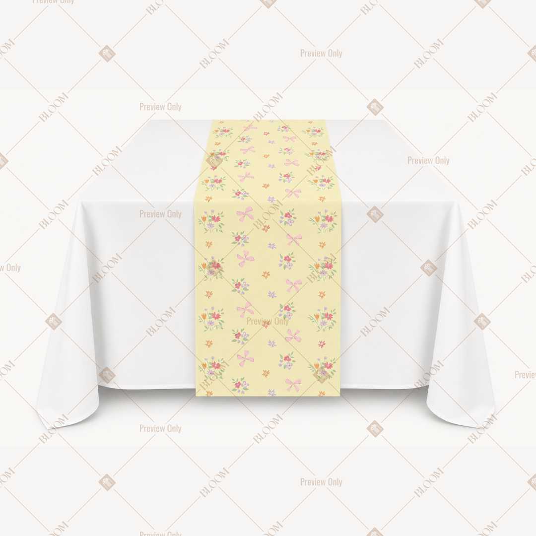 Butter Yellow Floral Table Runner Pack Of 12