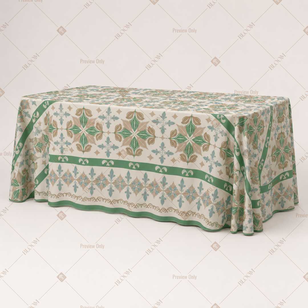 Green Folk Border Table Cover Pack Of 6