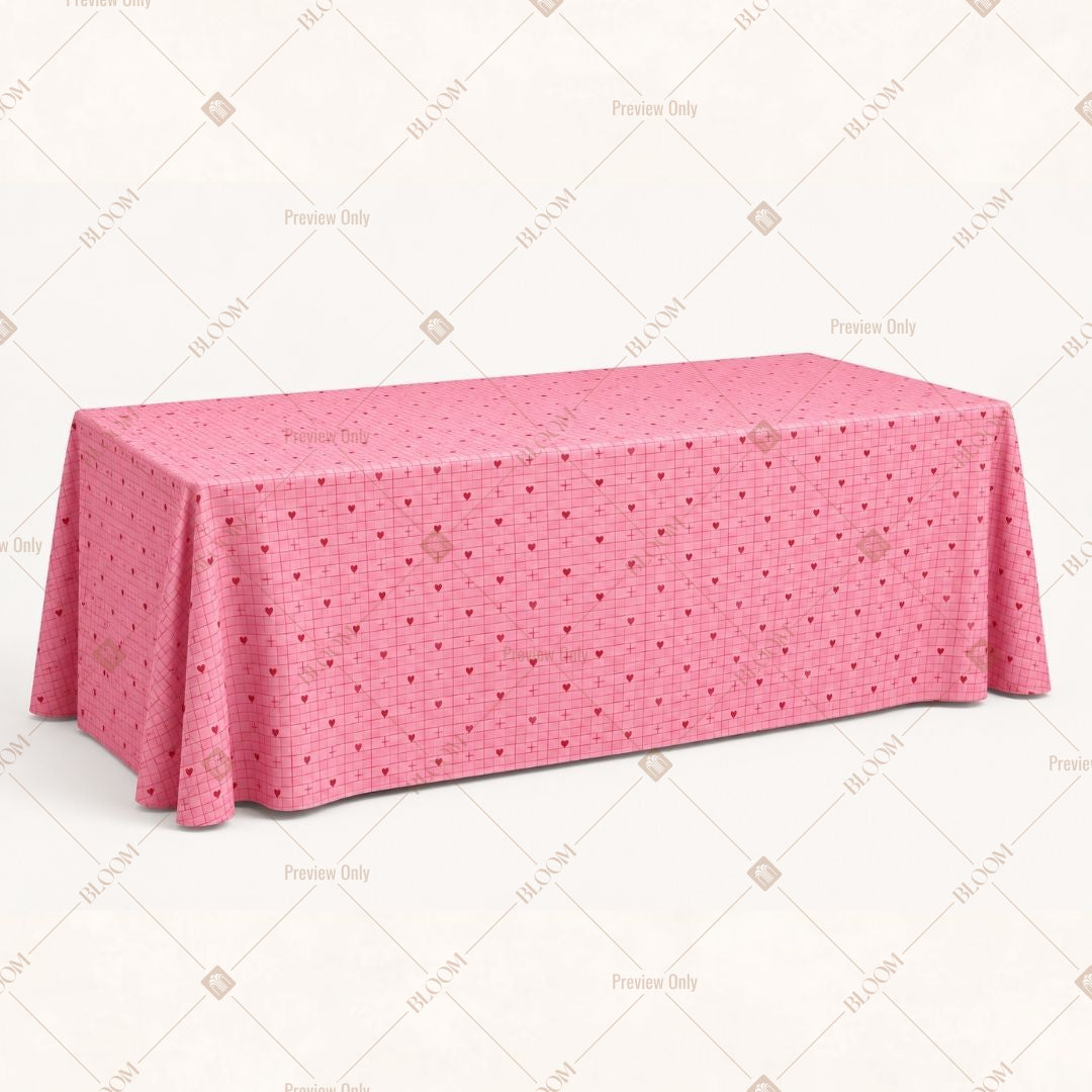 Pink Check Table Cover Pack Of 6