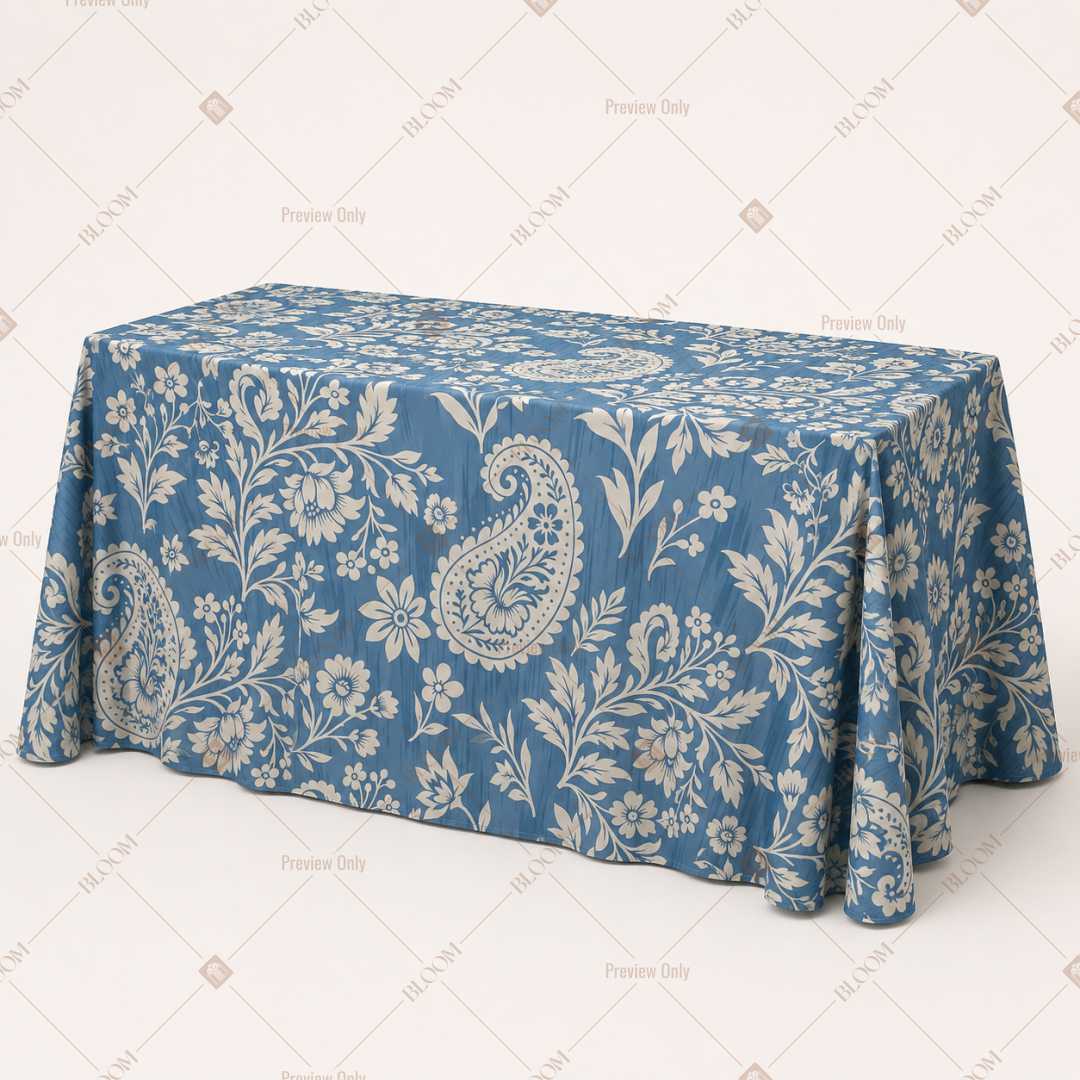 Blue Paisley Damask Table Cover Pack Of 6