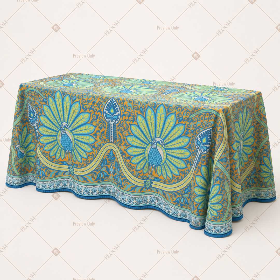 Aqua Bohemian Floral Table Cover Pack Of 6