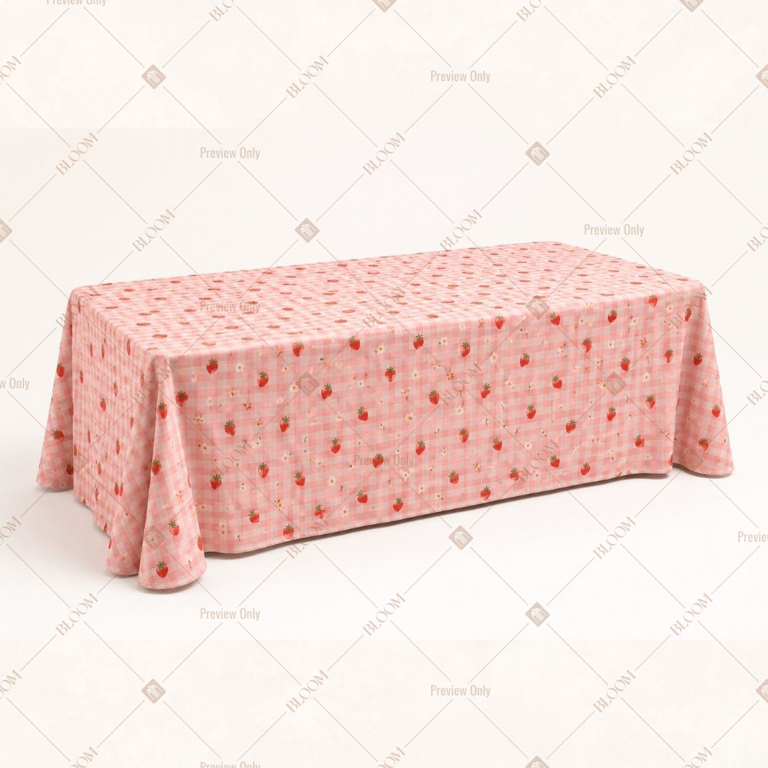 Peach Check Table Cover Pack Of 6
