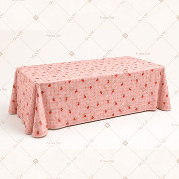 Peach Check Table Cover Pack Of 6