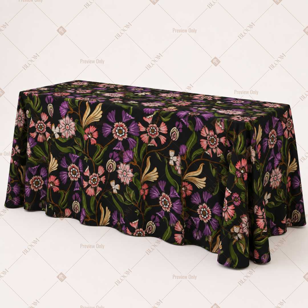 Black Floral Garden Table Cover Pack Of 6
