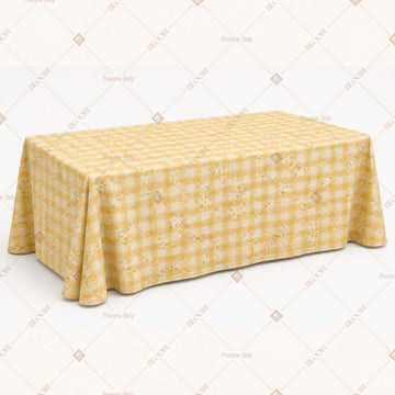 Yellow Gingham Table Cover Pack Of 6