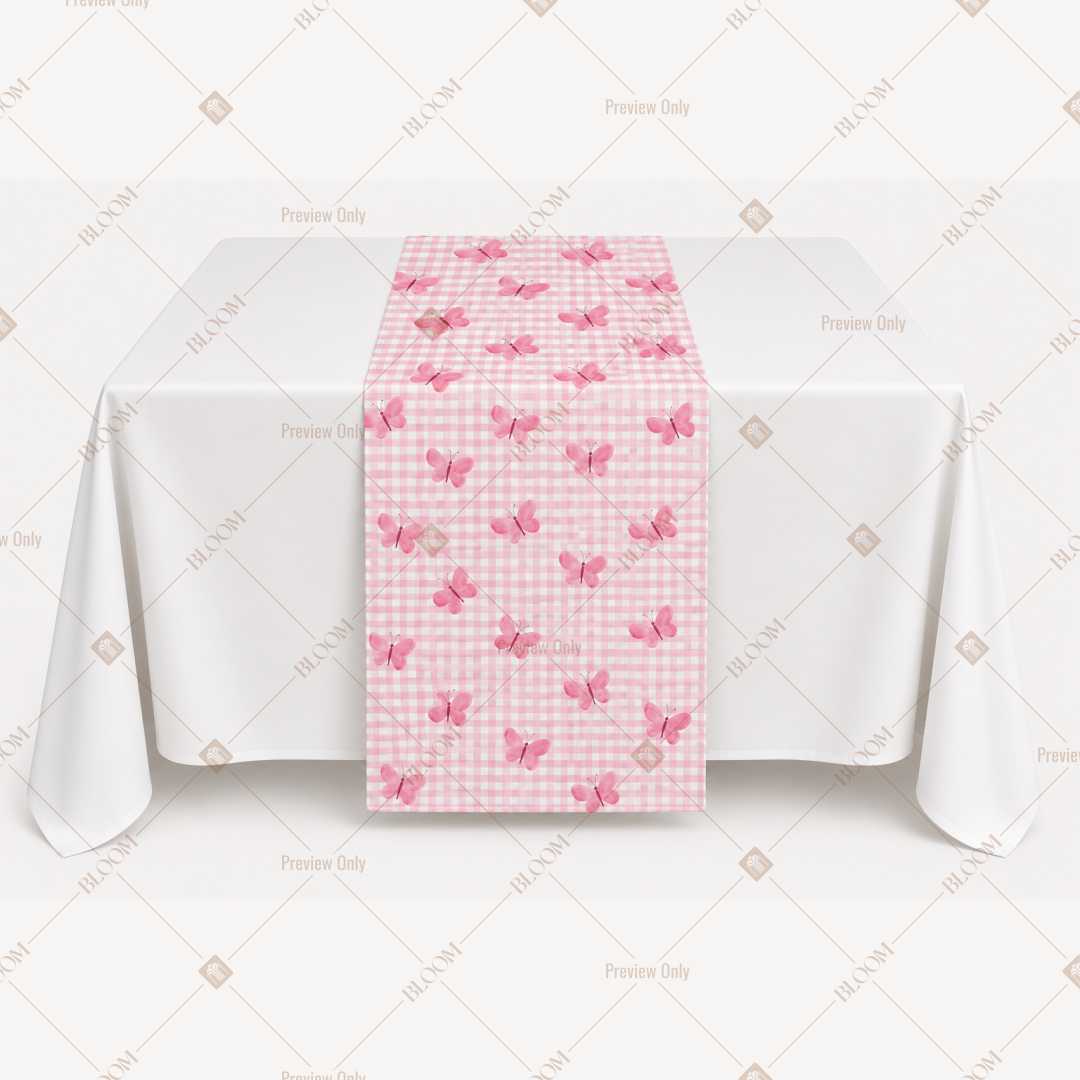 Pink Gingham Table Runner Pack Of 12
