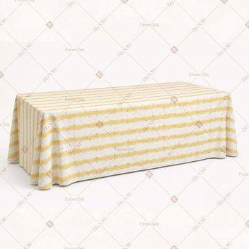 Yellow Stripe Table Cover Pack Of 6
