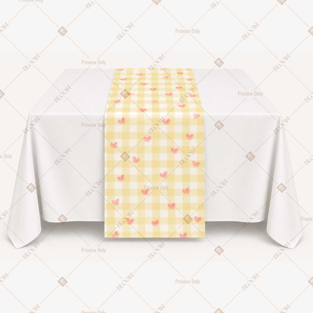 Yellow Gingham Table Runner Pack Of 12