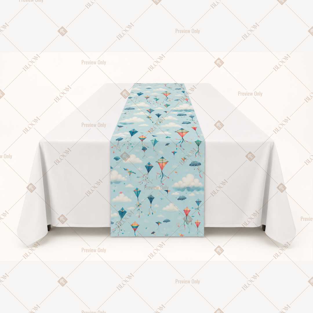 Blue Botanical Floral Table Runner Pack Of 12