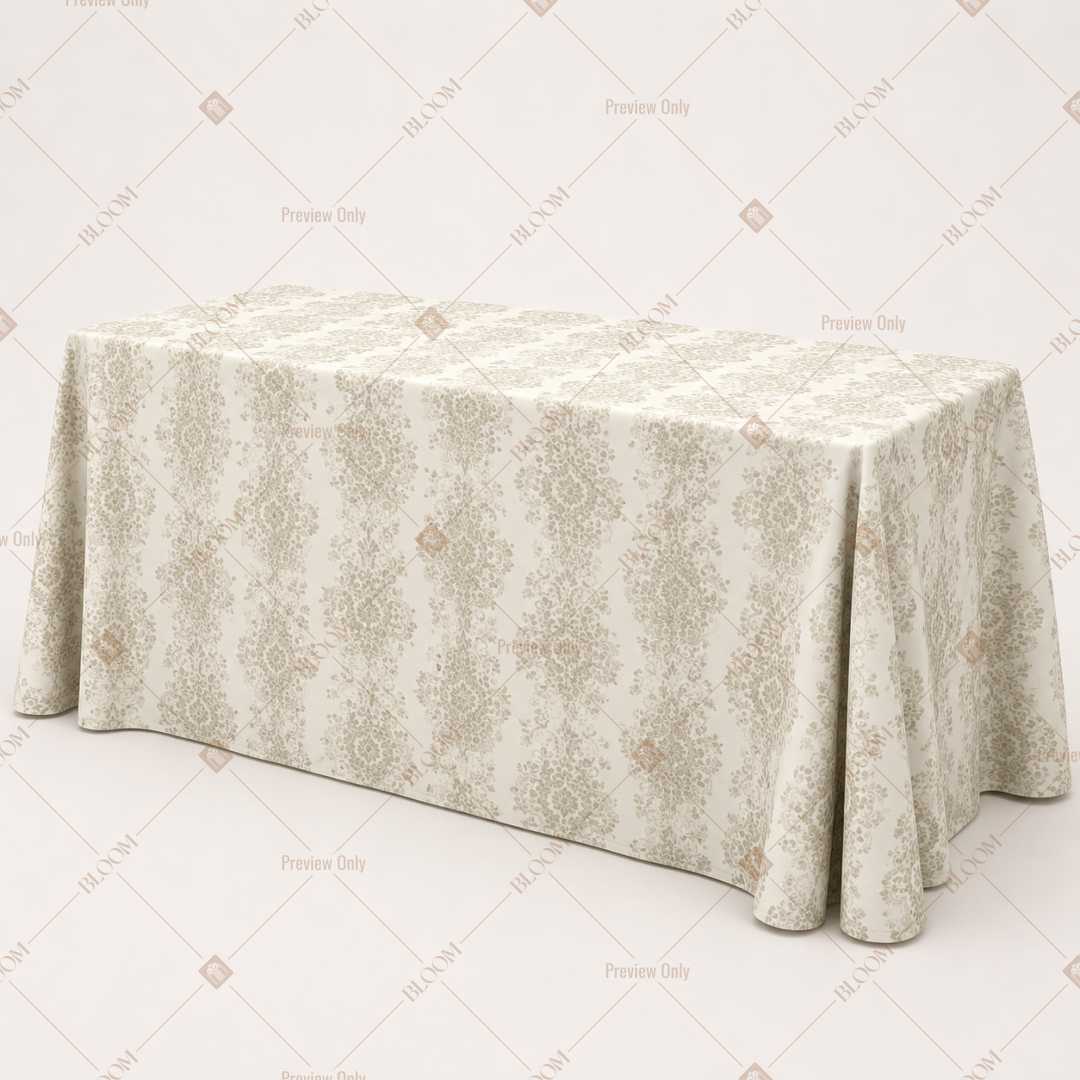 Ivory Elegant Stripe Table Cover Pack Of 6