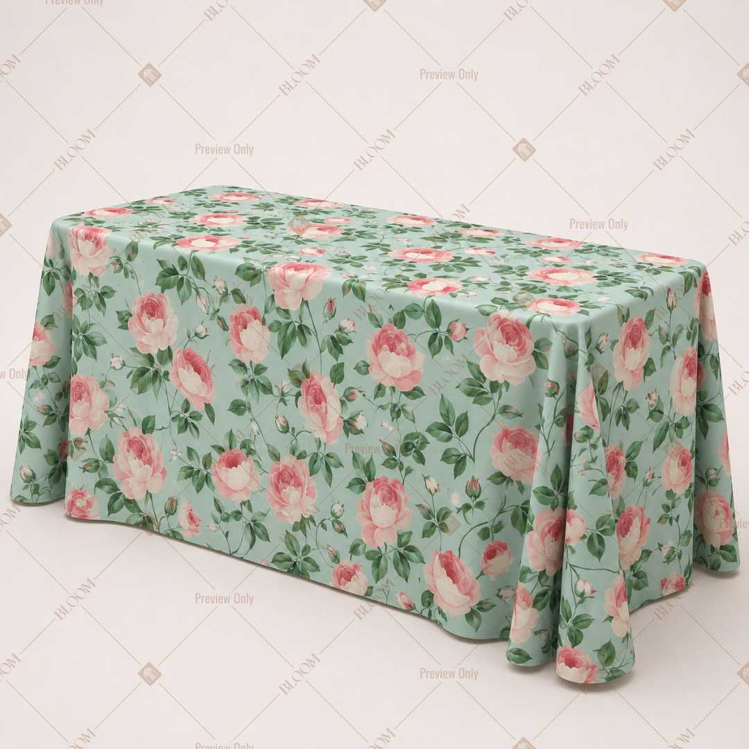 Mint Rose Garden Table Cover Pack Of 6
