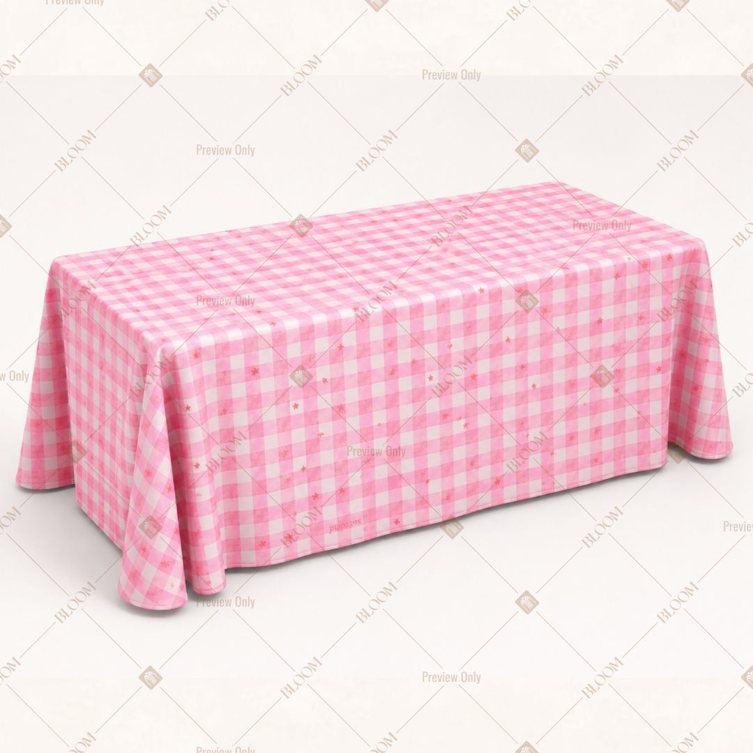Pink Gingham Table Cover Pack Of 6