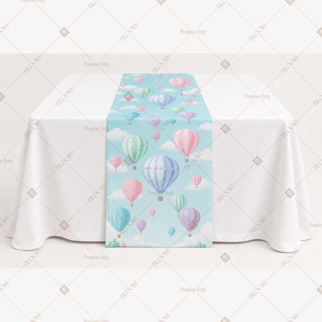 Aqua Floral Dot Table Runner Pack Of 12