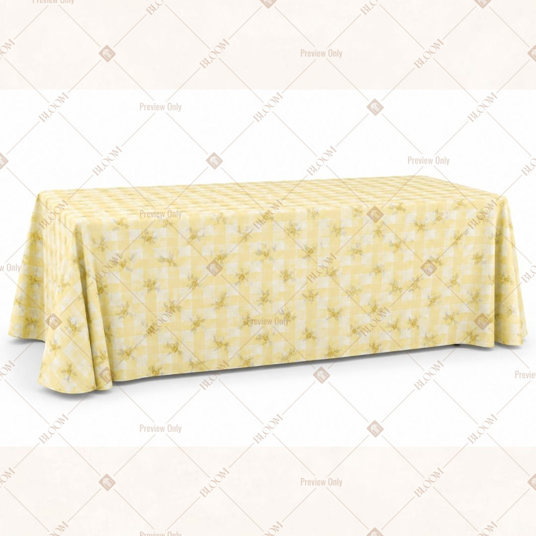 Yellow Mini Check Table Cover Pack Of 6