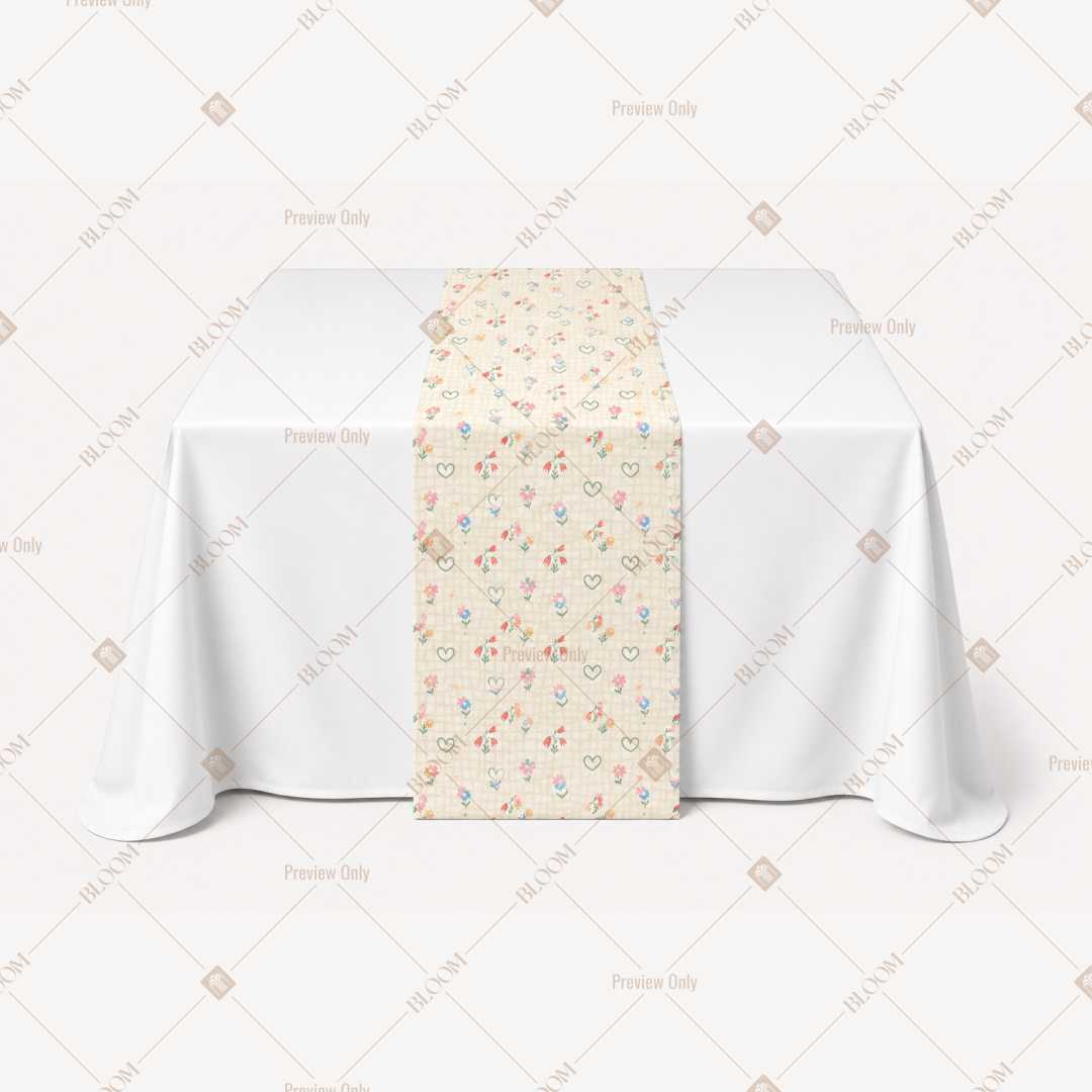 Beige Mini Floral Table Runner Pack Of 12