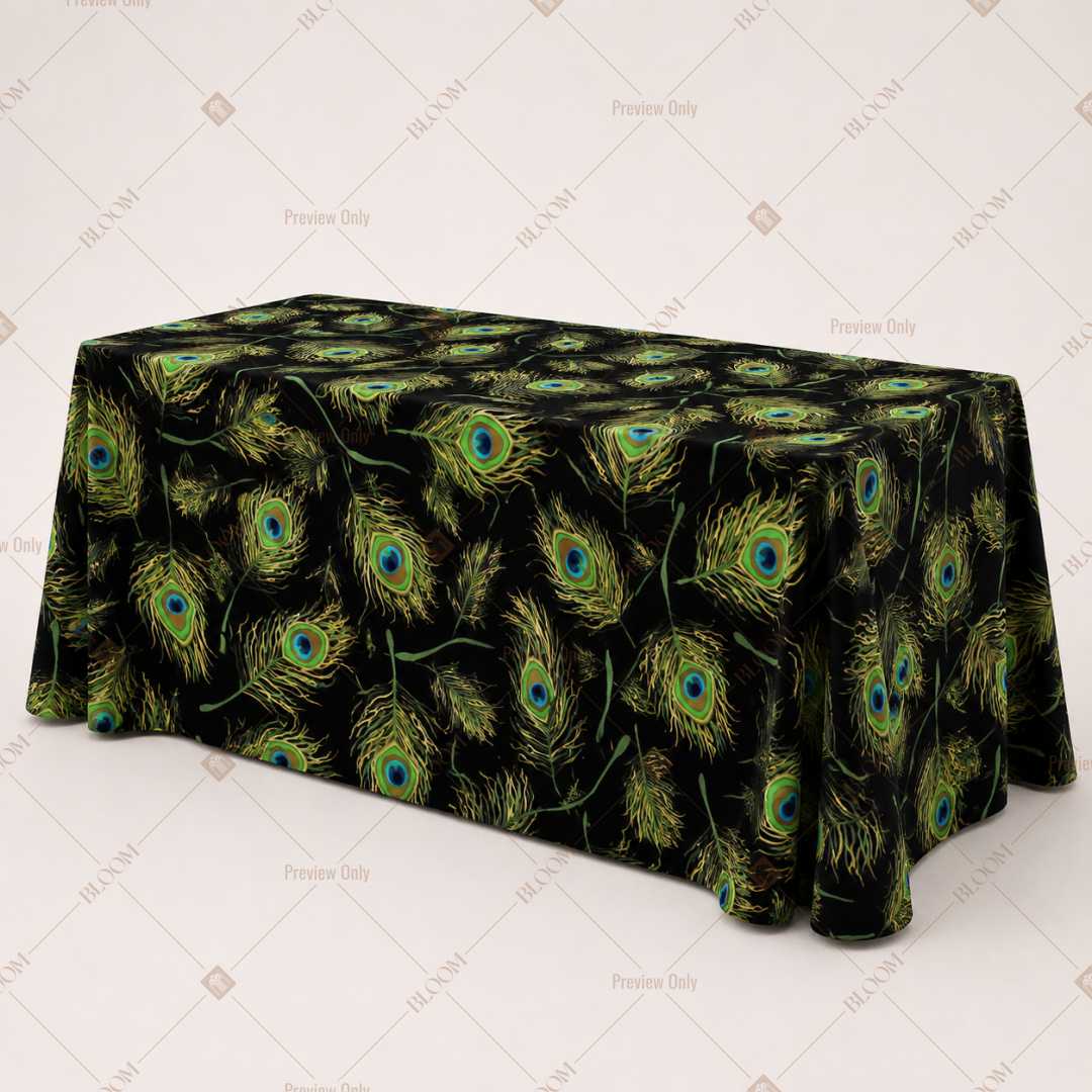 Peacock Feather Luxe Table Cover Pack Of 6
