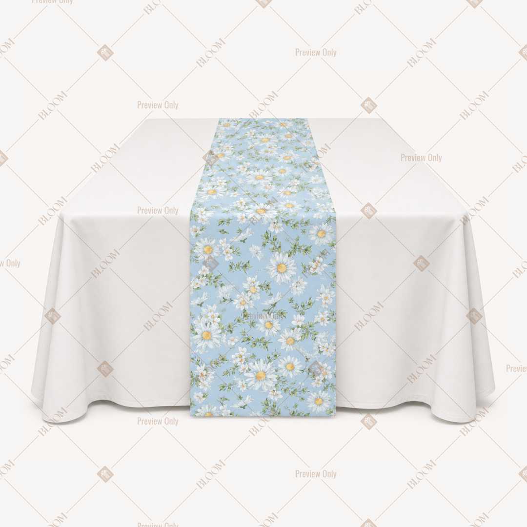 Baby Blue Floral Dot Table Runner Pack Of 12