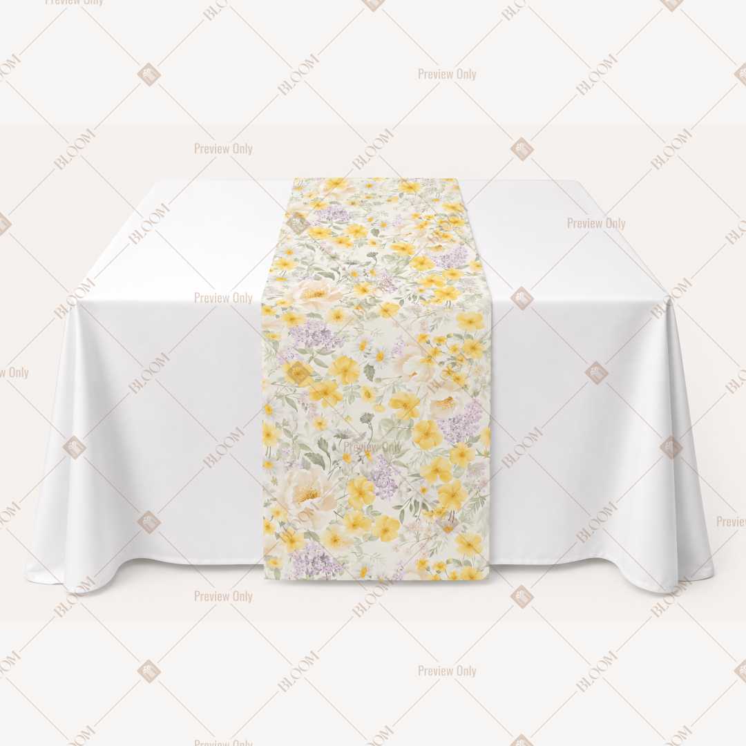 Yellow Floral Sprig Table Runner Pack Of 12