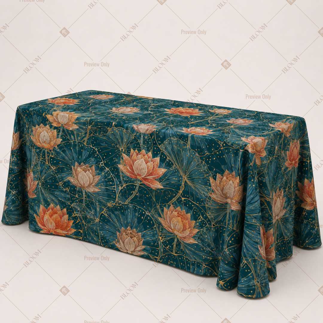 Teal Tropical Floral Table Cover Pack Of 6