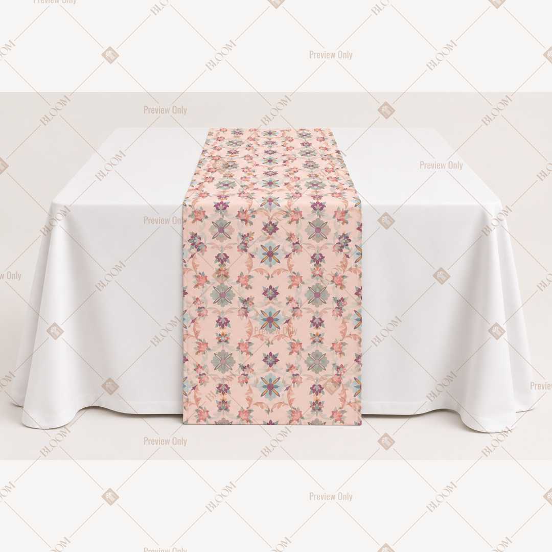 Peach Floral Trellis Table Runner Pack Of 12