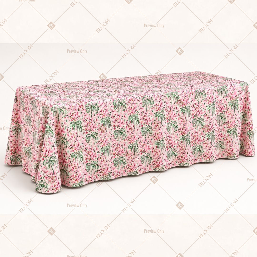 Pink Floral Table Cover Pack Of 6