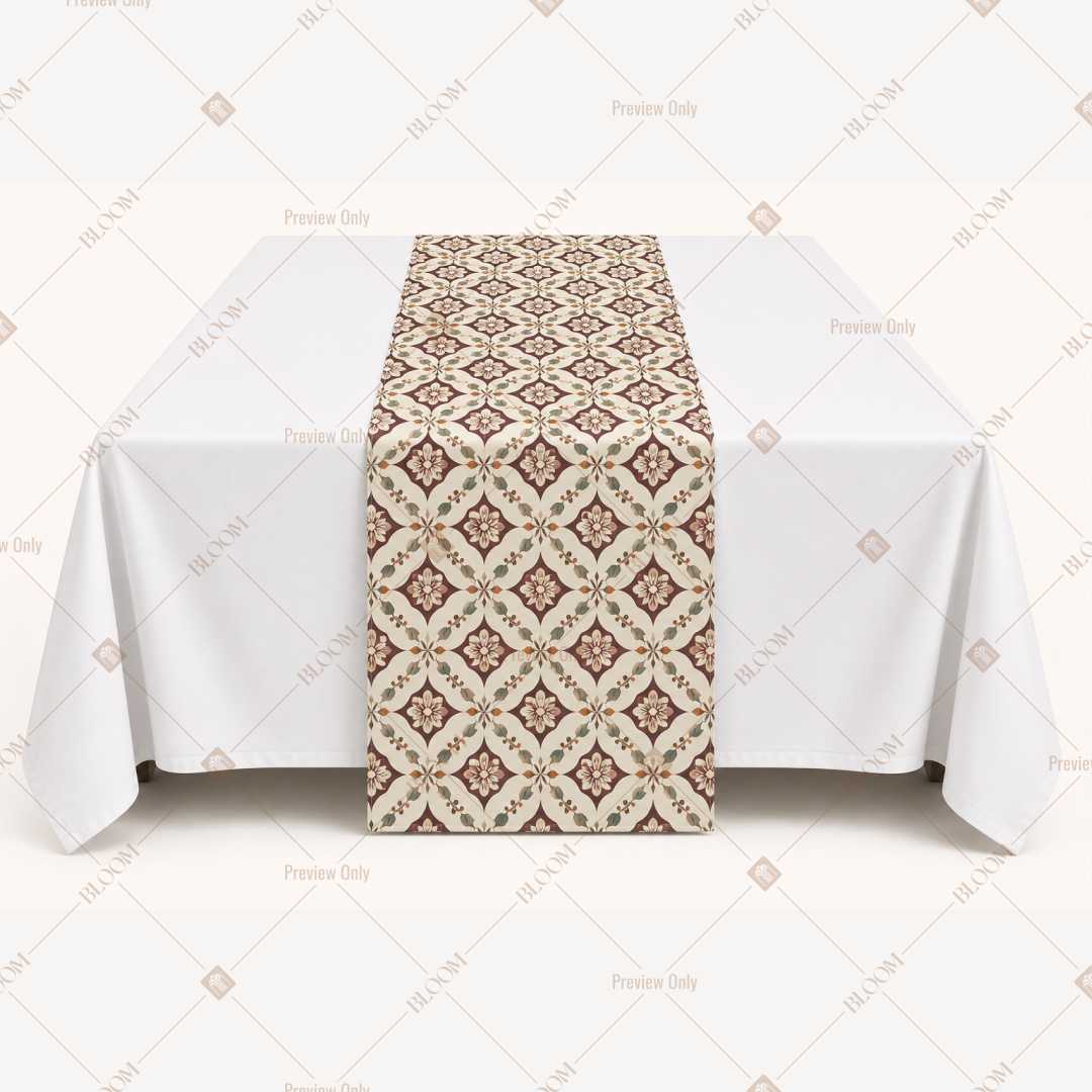 Brown Diamond Trellis Table Runner Pack Of 12