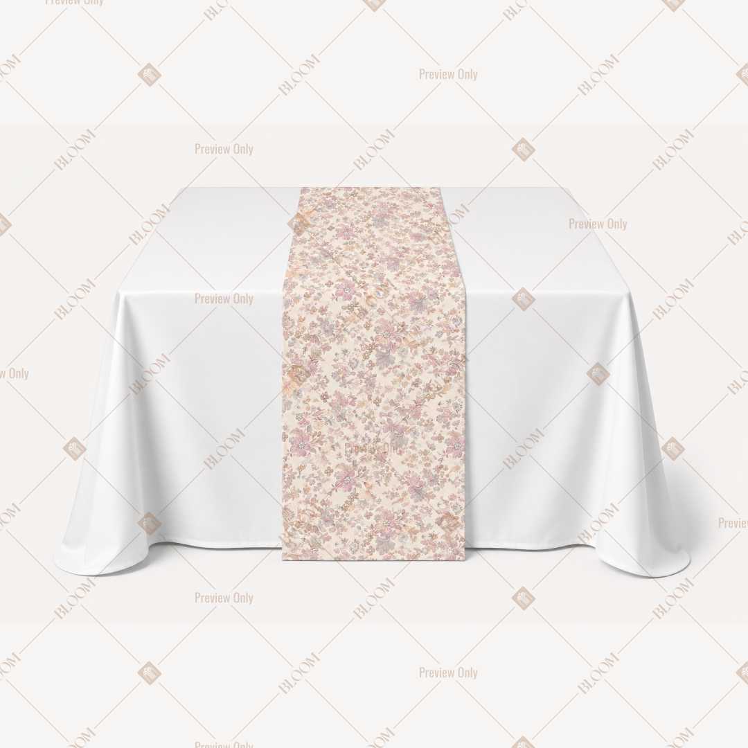 Beige Floral Damask Table Runner Pack Of 12