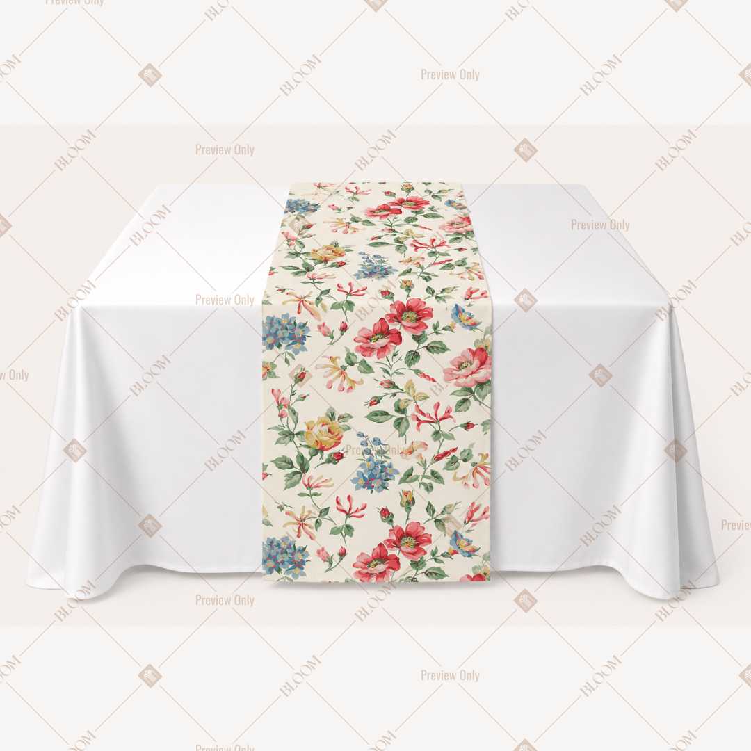 Peach Floral Vine Table Runner Pack Of 12