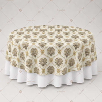 Beige Mughal Arch Pattern Table Overlay Pack of 6
