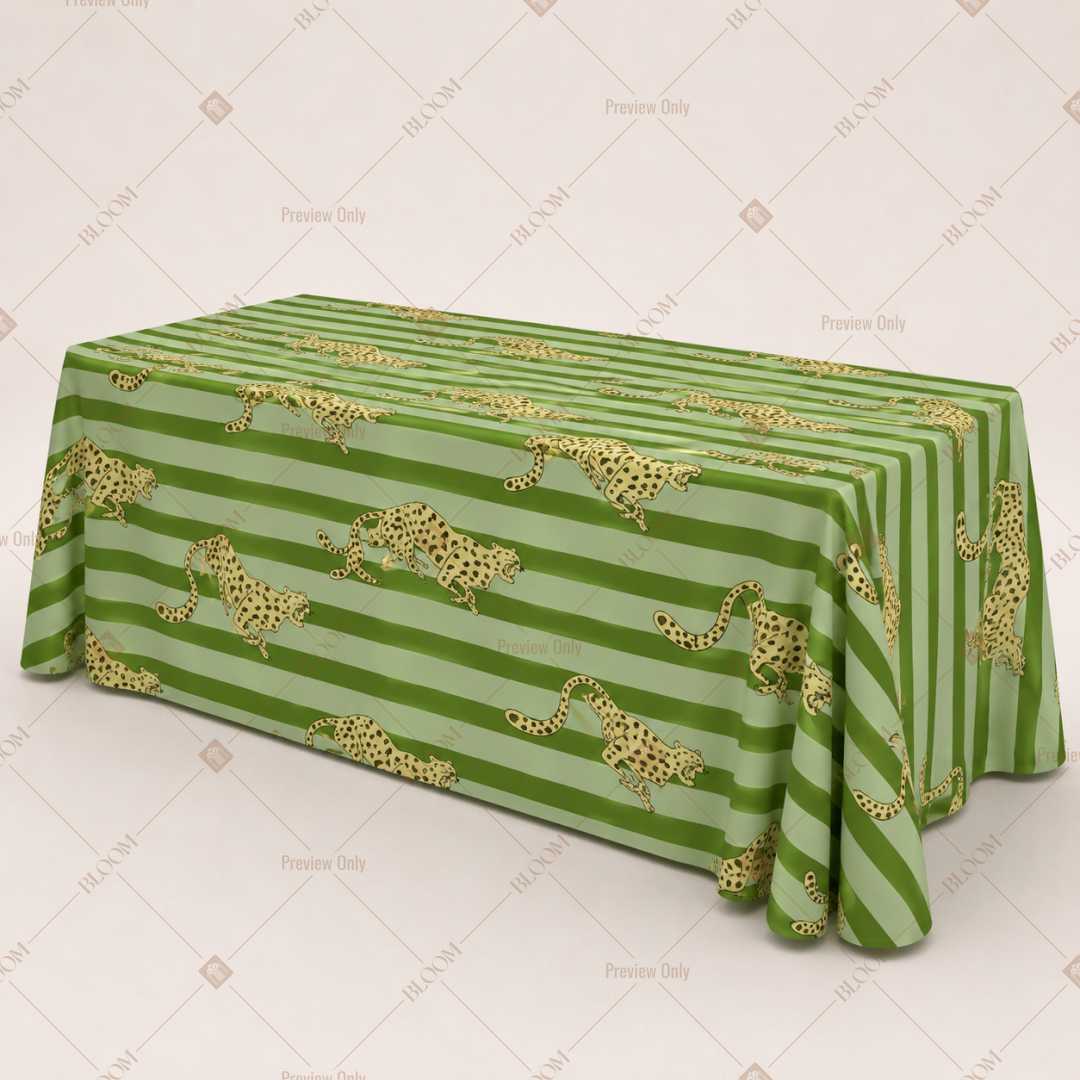 Green Wavy Stripe Table Cover Pack Of 6