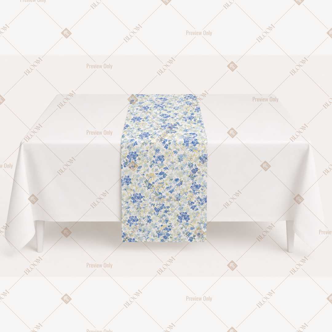 Blue Floral Trellis Table Runner Pack Of 12