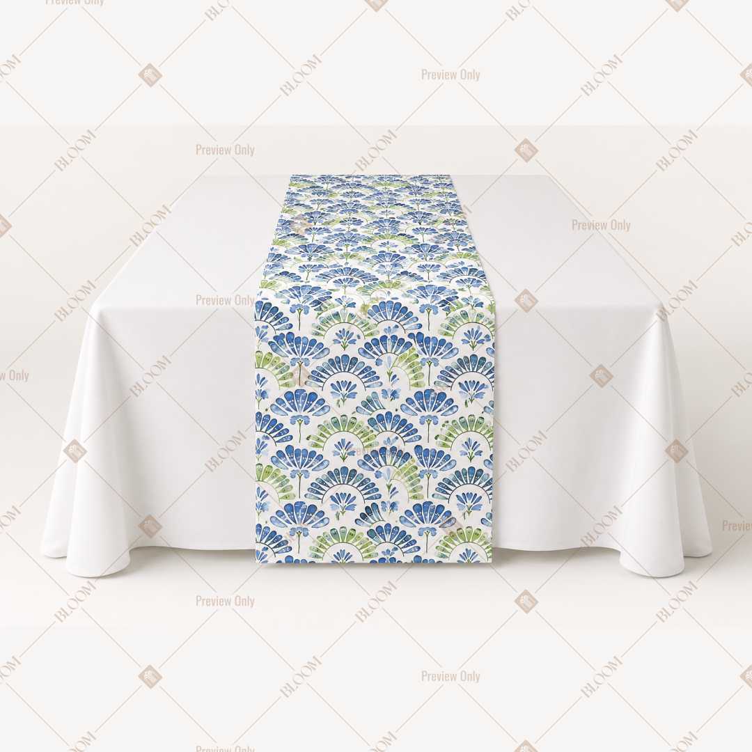 Blue Floral Damask Table Runner Pack Of 12