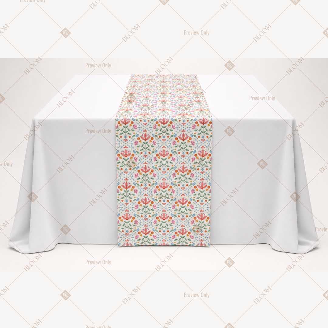 Peach Floral Trellis Table Runner Pack Of 12